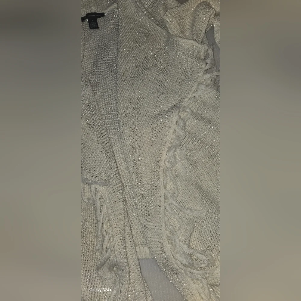 INC International Concepts Whit And Gold Women's Cardigan B3 - Picture 3 of 5